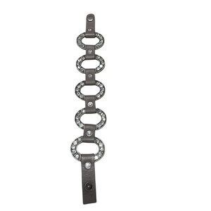 Pewter and Crystal‎ Rhinestone Snap Cuff Bracelet
